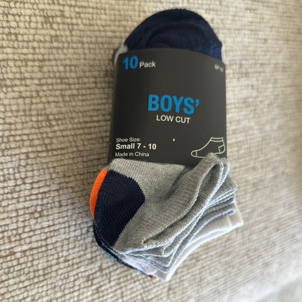 Boys' Low Cut Socks - Gray, Blue, and Orange